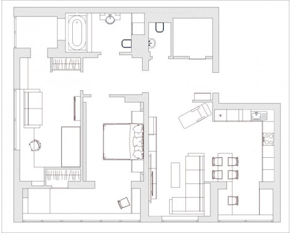 Чертёж квартиры вид сверху