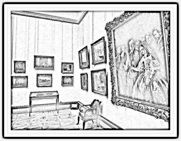 Зарисовки экспонатов музея Пушкина