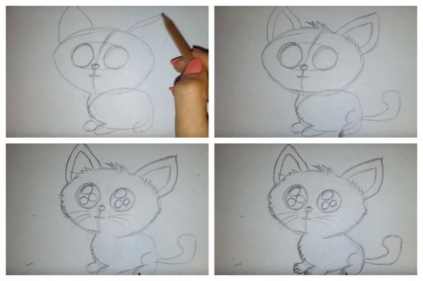 Как нарисовать котёнка легко