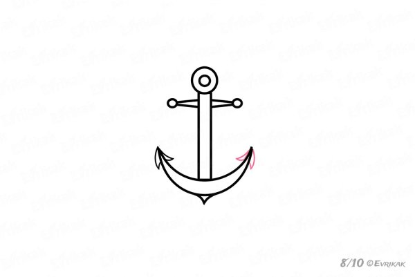 Якорь рисунок для детей карандашом