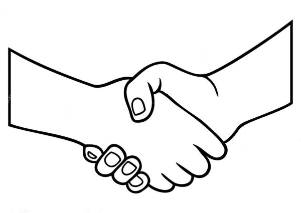 Пожатие рук шаблон для рисования