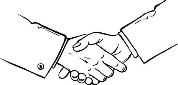 Раскраска пожатие рук