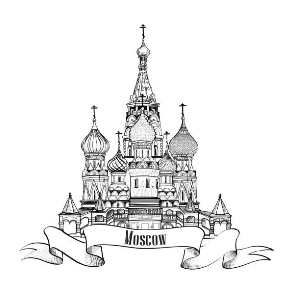 Кремль раскраска легкая