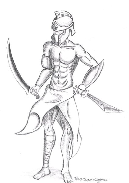 Рисования воина для начинающих