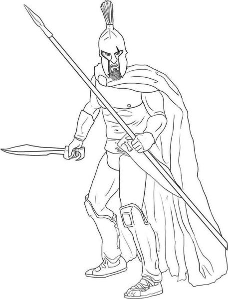Раскраска Спартанец