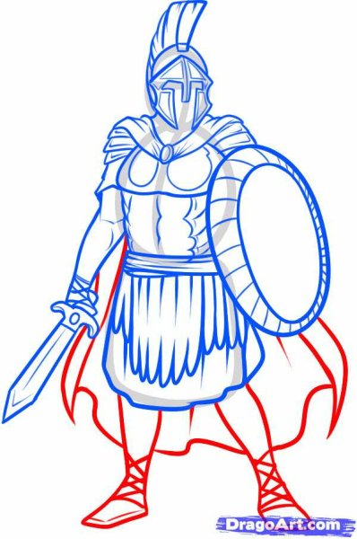 Рисунок гоплита древней Греции