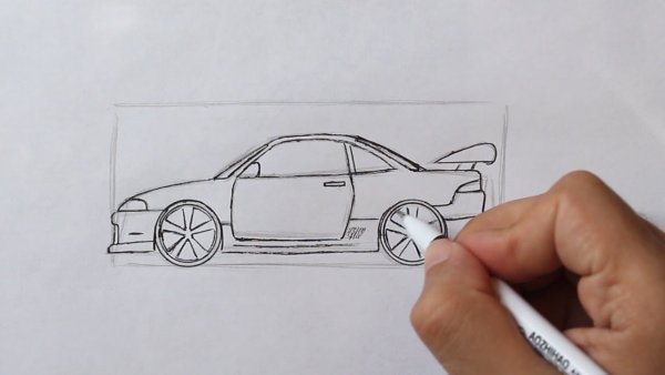 Машинка простым карандашом легко