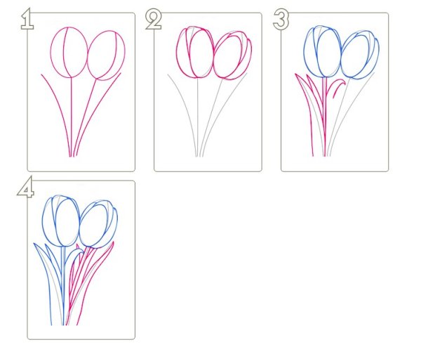 Рисование тюльпанов с детьми