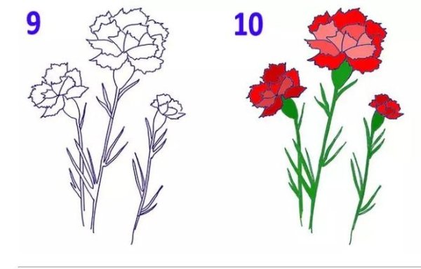 Рисование гвоздики с ребенком