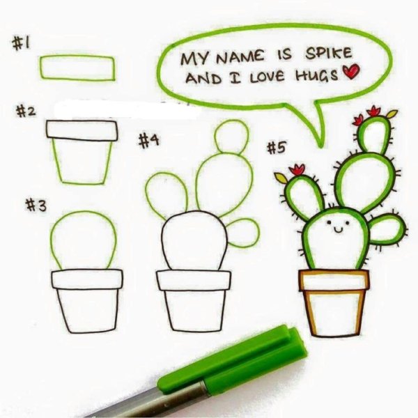 Кактус раскраска для детей