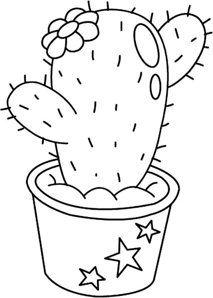 Кактус трафарет