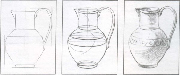 Рисование с натуры кувшина и яблока