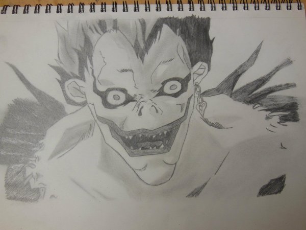 Нарисовать Рюка из аниме тетрадь смерти