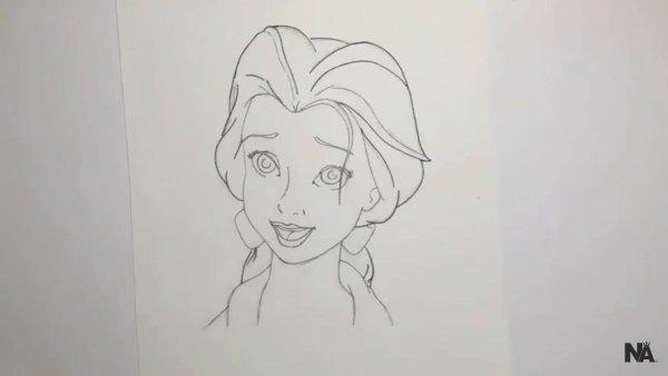 Бэлль Дисней карандашом