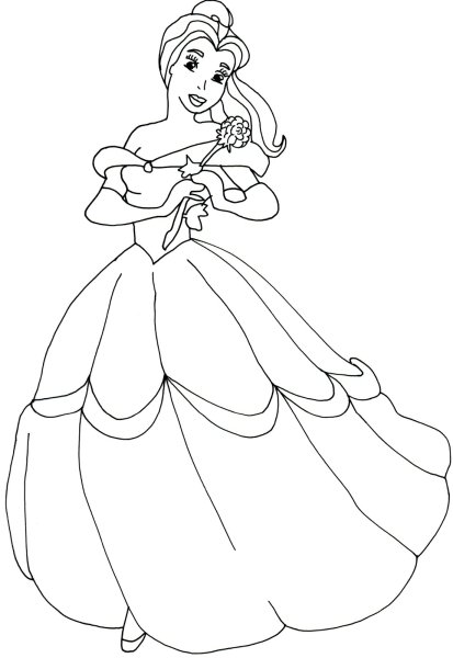 Раскраска Белль красавица и чудовище