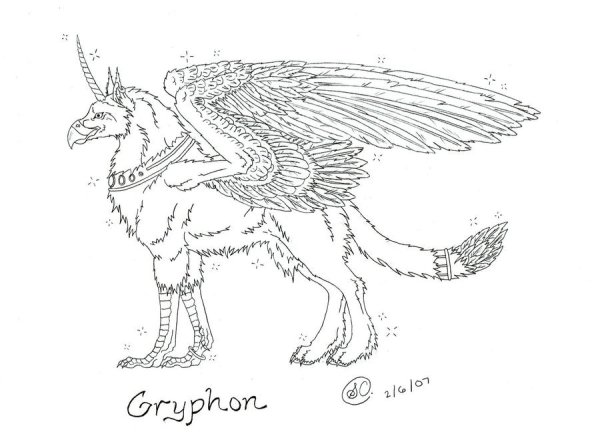 Грифон рисунок карандашом