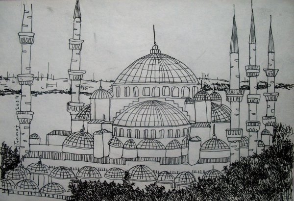 Храм Святой Софии в Стамбуле рисунок