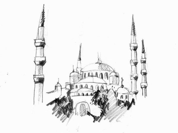 Мечеть рисунок карандашом
