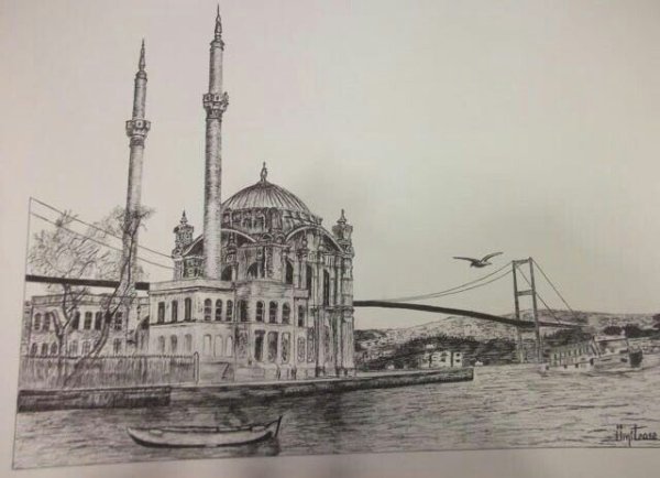 Зарисовка мечети Сулеймание