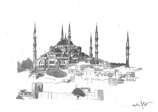 Мечеть Стамбула набросок