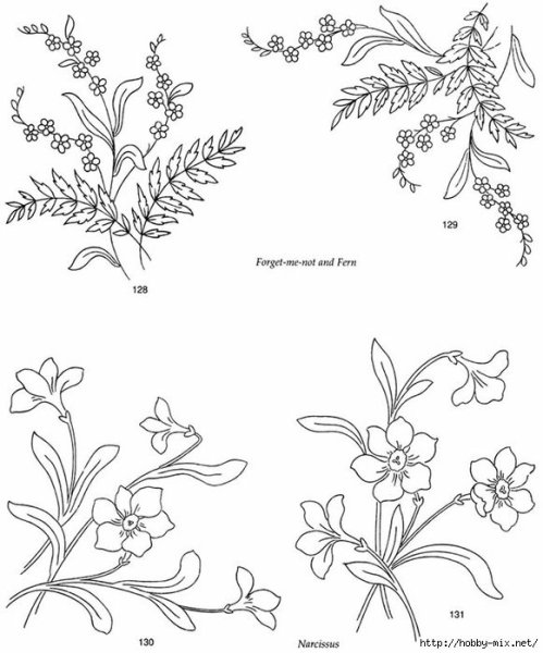 Лаванда эскизы для вышивки гладью