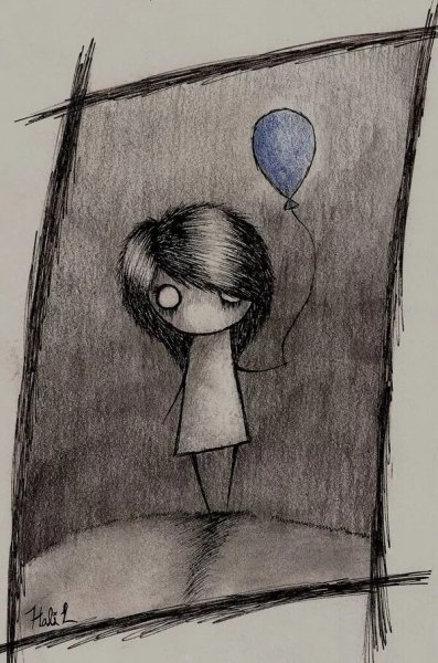 Грустные рисунки карандашом для срисовки легкие