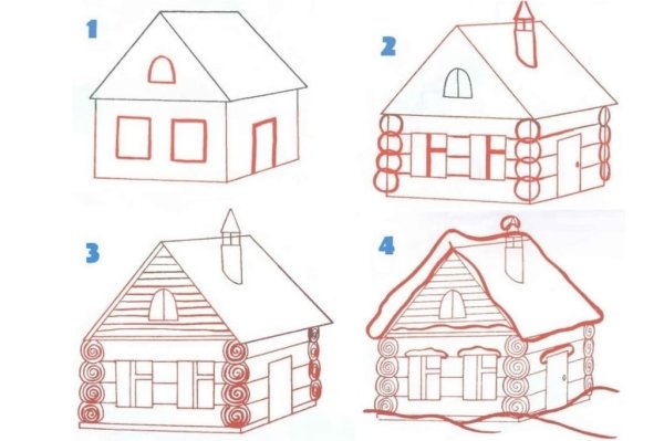 Домик рисунок карандашом