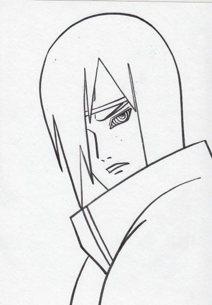 Раскраска аниме Наруто Нагато