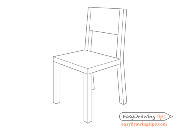 Стул в угловой перспективе сбоку