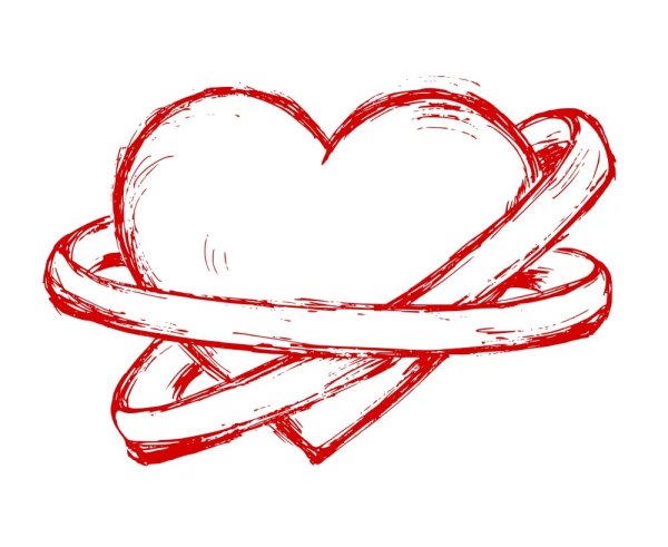 Сердце рисунок карандашом