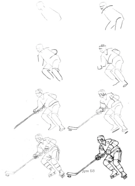 Хоккей трафарет для рисования