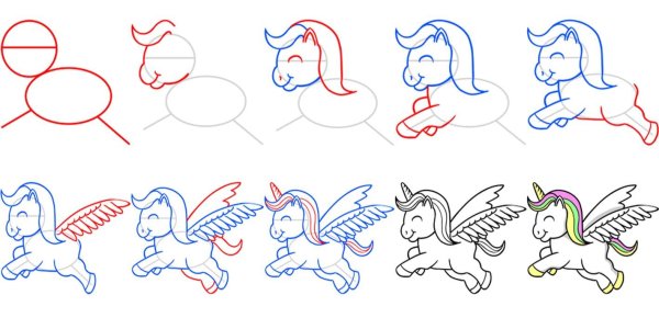 Единорог рисунок легкий