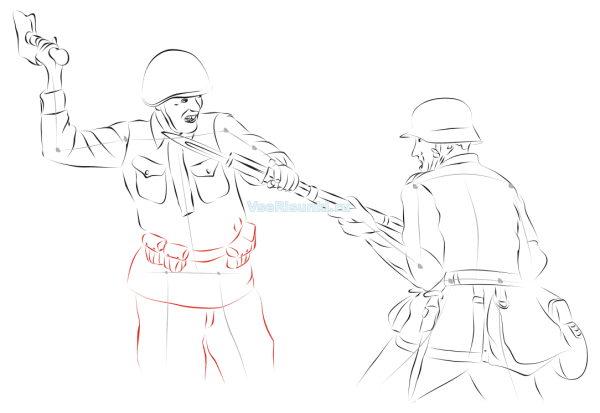 Рисунок войны карандашом для срисовки