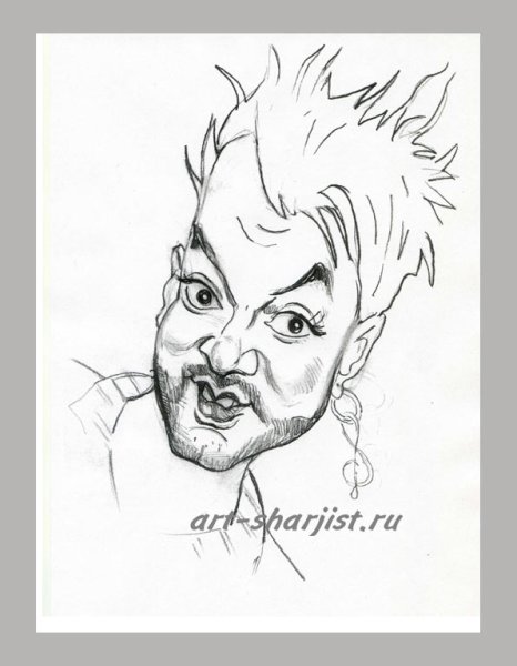 Шарж простым карандашом