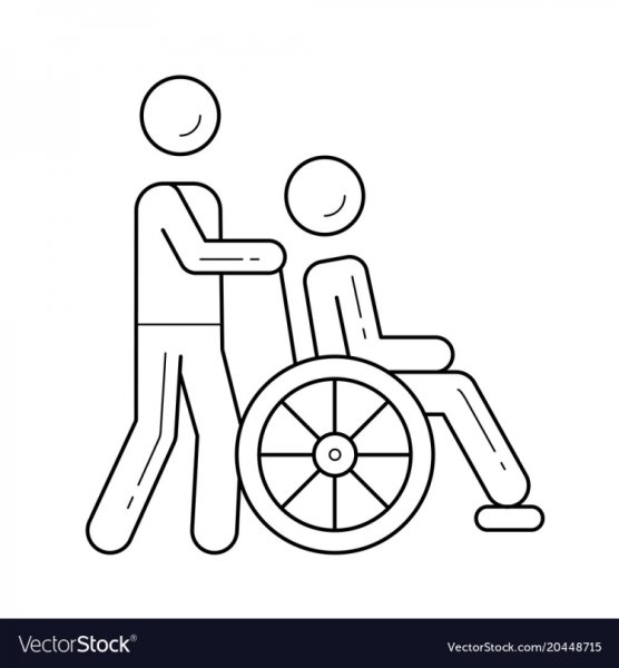 Инвалид на коляске рисунок
