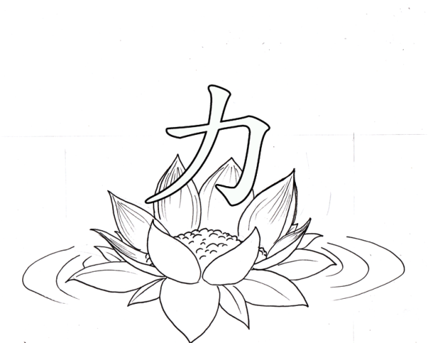 Иероглифы карандашом