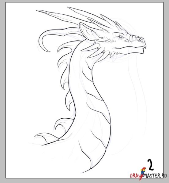 Китайский дракон карандашом для срисовки