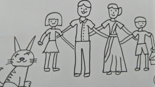 Рисунок семья простой легкий