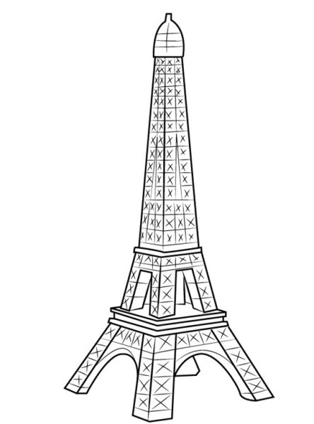 Раскраска эльфивая башня в Париже