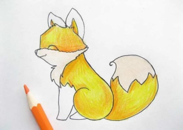 Рисунок лисы легкий