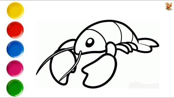 Рисуем рачка поэтапно для детей