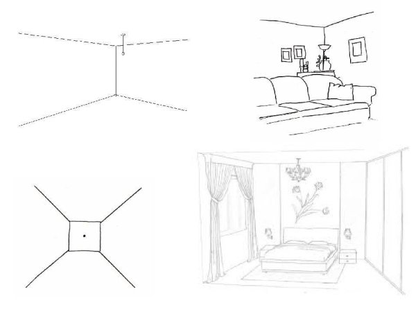 Макет комнаты карандашом