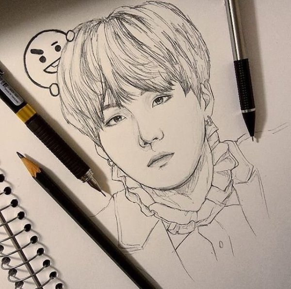 Группа БТС лёгкие рисунки