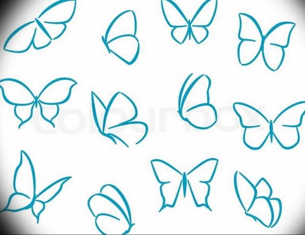 Бабочки для срисовки легкие