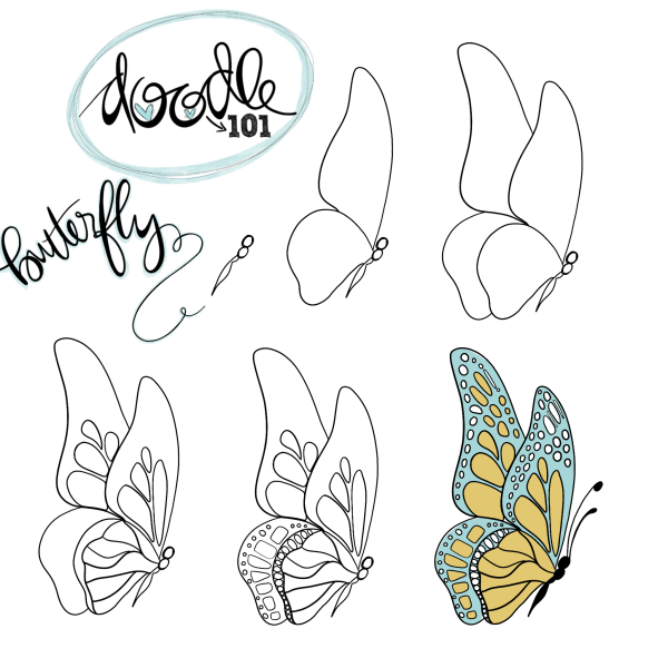 Бабочка карандашом