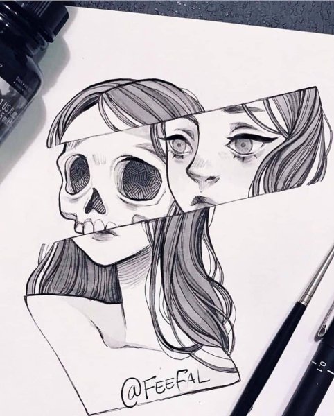 Лёгкие рисунки для скретчбука