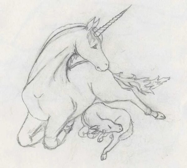 Единорог карандашом