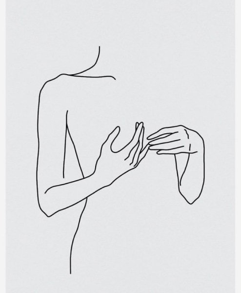 Девушка одной линией