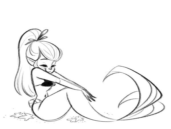 Русалка карандашом