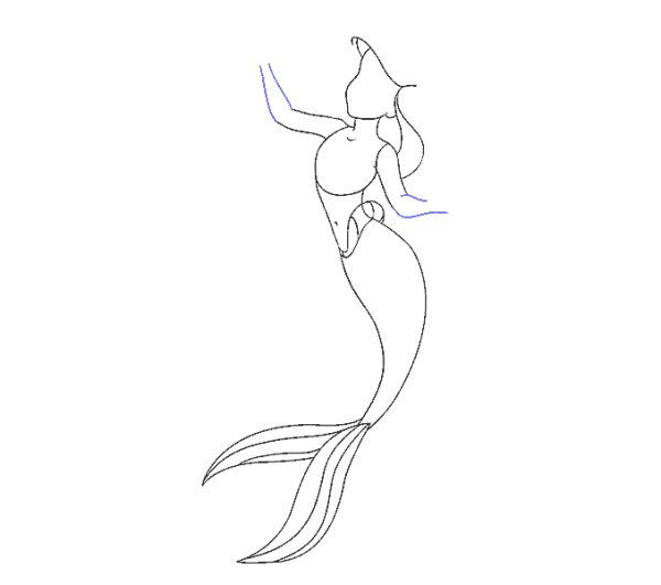 Русалка раскраска легкая